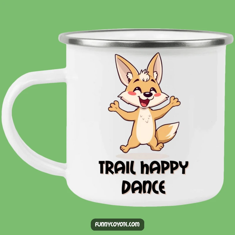 Funny Kawaii Coyote Hop Camping Mug: Durable & Comical Outdoor Fun, Great Funny Gift