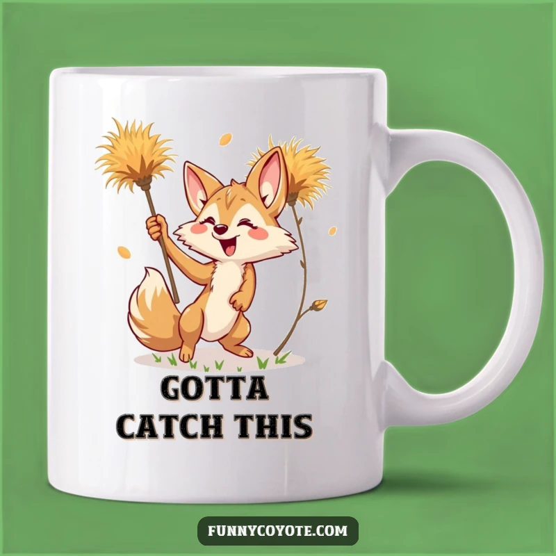 Funny Kawaii Coyote Tumbleweed Mug: Hilarious Desert Chase, Perfect Funny Gift