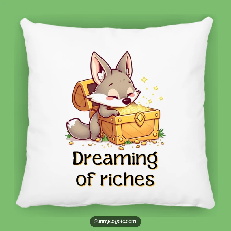 Funny Kawaii Coyote Pillow: Cozy Treasure Digging Accent Pillow Gift