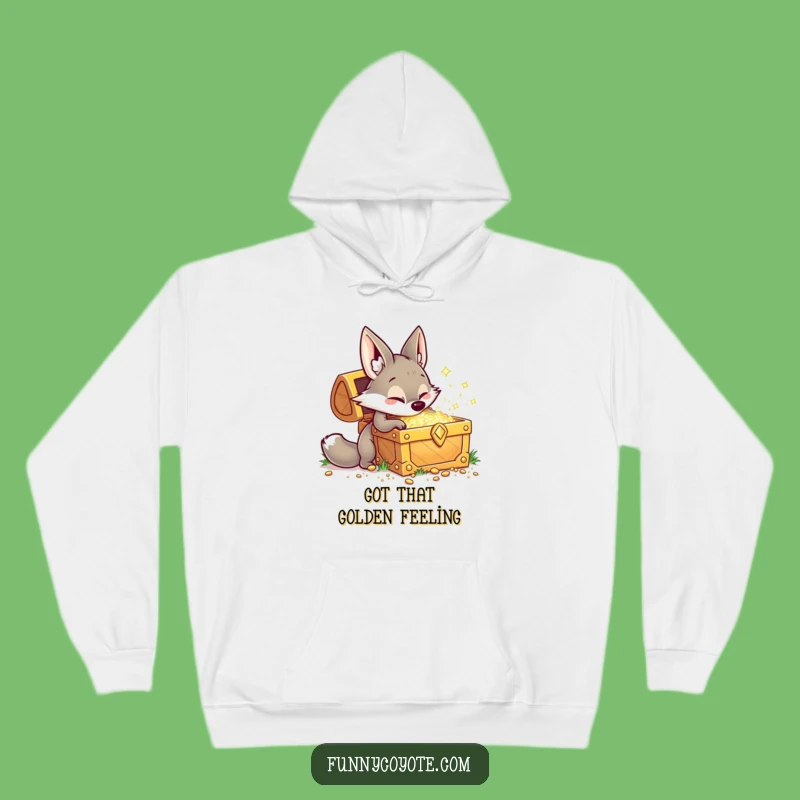 Funny Kawaii Coyote Hoodie: Cozy Treasure Digging Comfort Gift