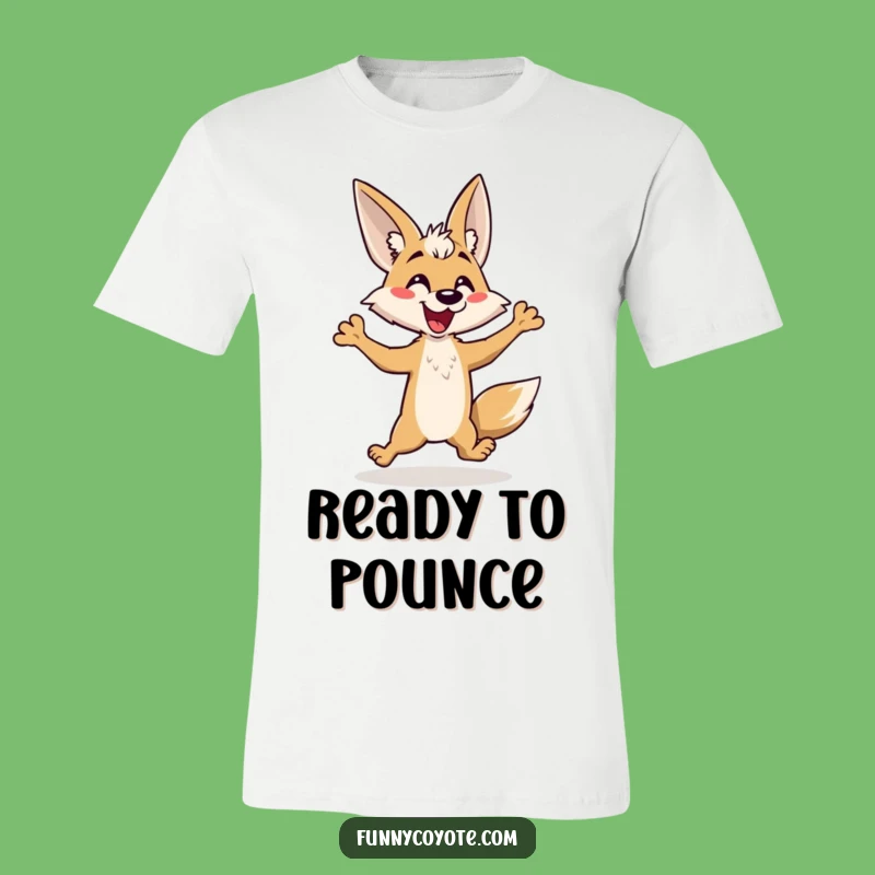 Funny Kawaii Coyote Hop T-Shirt: Comical & Energetic Tee, Perfect Funny Gift
