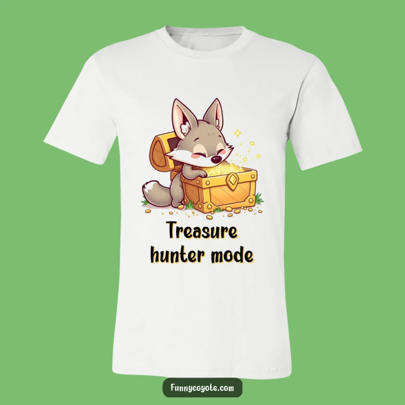 Funny Kawaii Coyote T-Shirt: Playful Treasure Digging Tee Gift